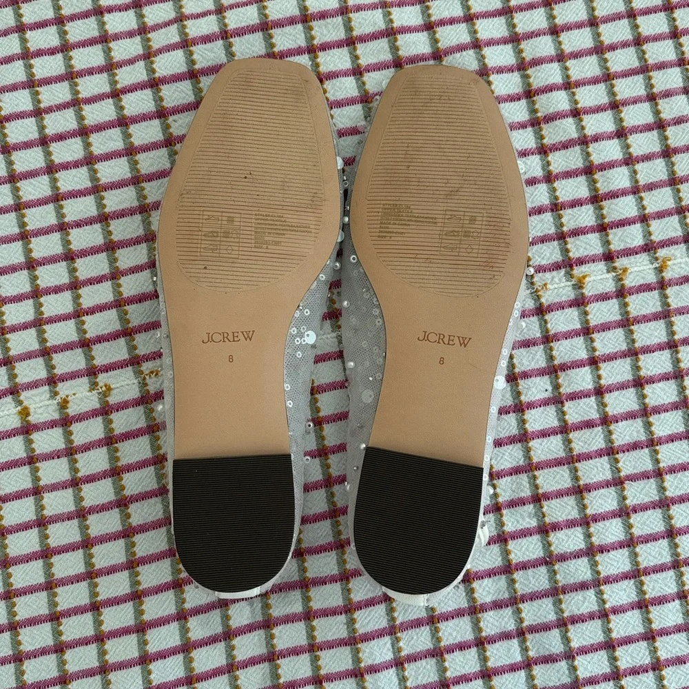 J.Crew Sequin Slip-On Flats in Blush Cream - Picture 2 of 2